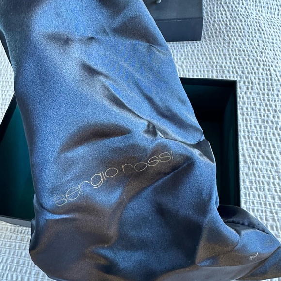 Sergio Rossi peep toe heels shimmery blue - Picture 7 of 11